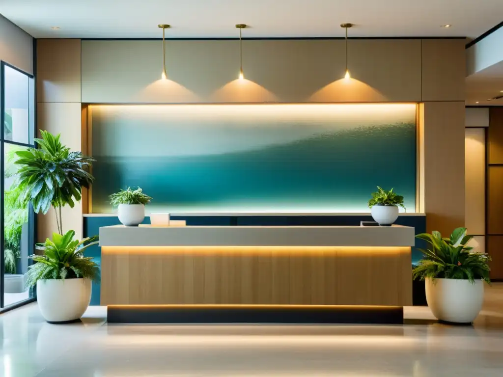 Un lobby de hotel sereno con diseño Feng Shui para satisfacción en hoteles