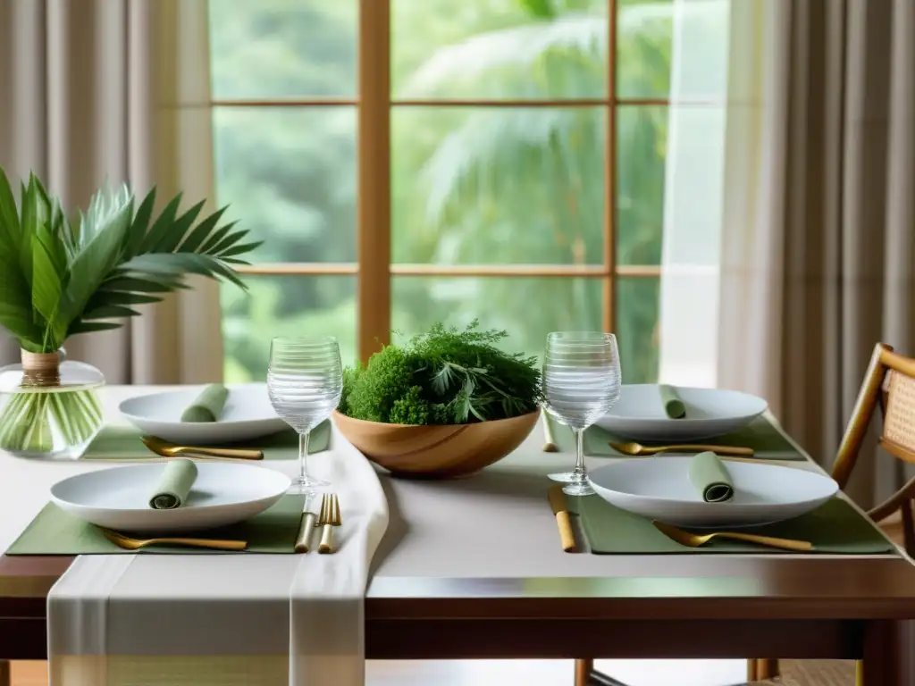 Una mesa elegante y armoniosa, siguiendo los principios del Feng Shui en fiestas y celebraciones