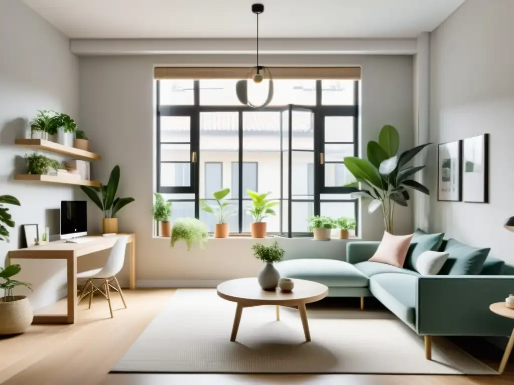 Un mini apartamento sereno con diseño Feng Shui para mini apartamentos, muebles optimizados y mucha luz natural