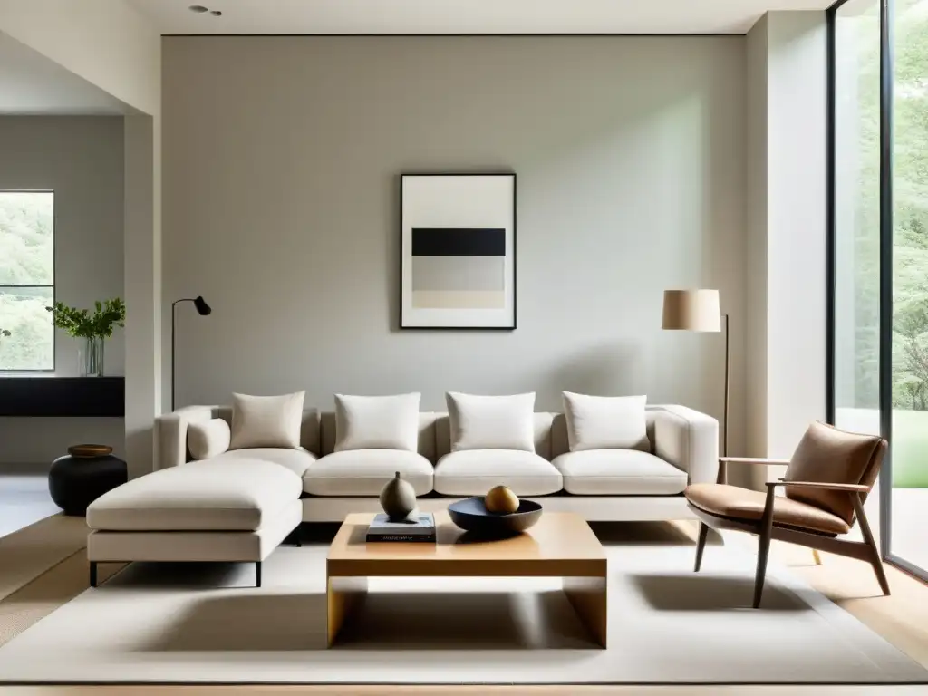 Diseño de interiores Feng Shui: Sala minimalista inundada de luz natural, con muebles de líneas limpias y decoración tranquila