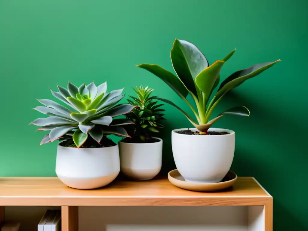 Un oasis de serenidad con plantas de interior para Feng Shui, creando armonía y equilibrio en un espacio lleno de luz natural