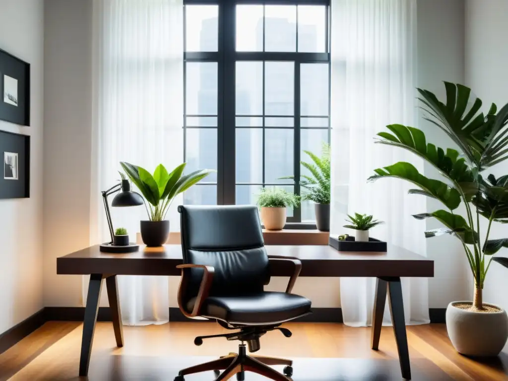 Oficina minimalista con diseño Feng Shui Oficina del futuro con diseño minimalista