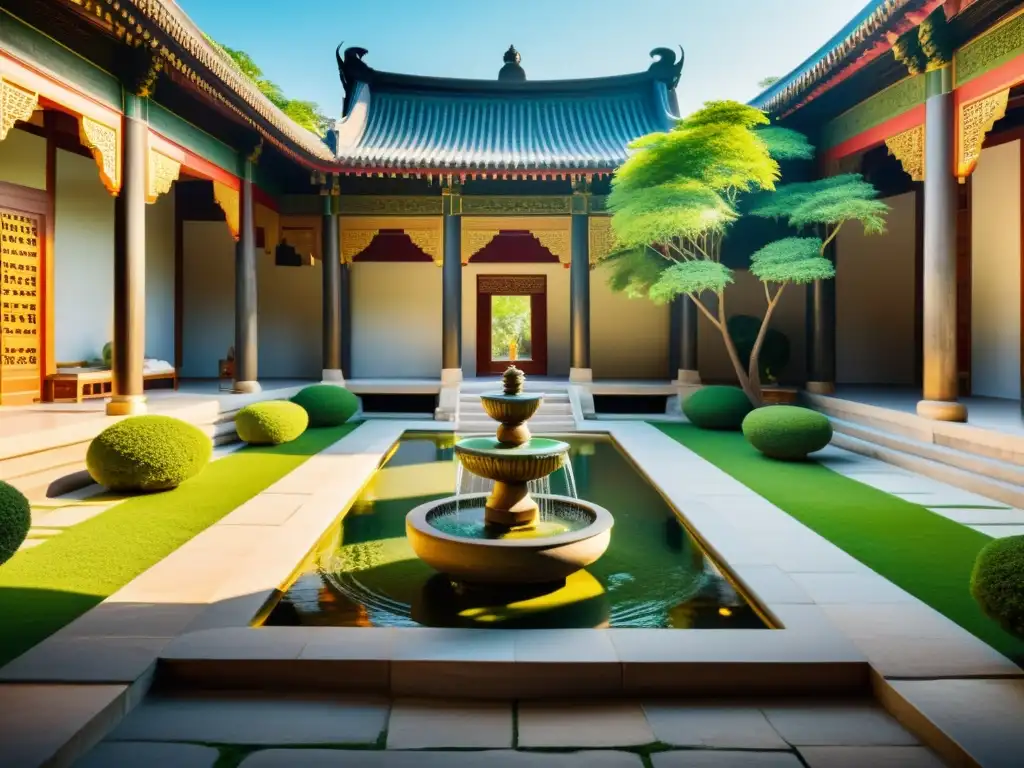 Courtyard de palacio antiguo con feng shui: armonía, serenidad y conexión con la naturaleza