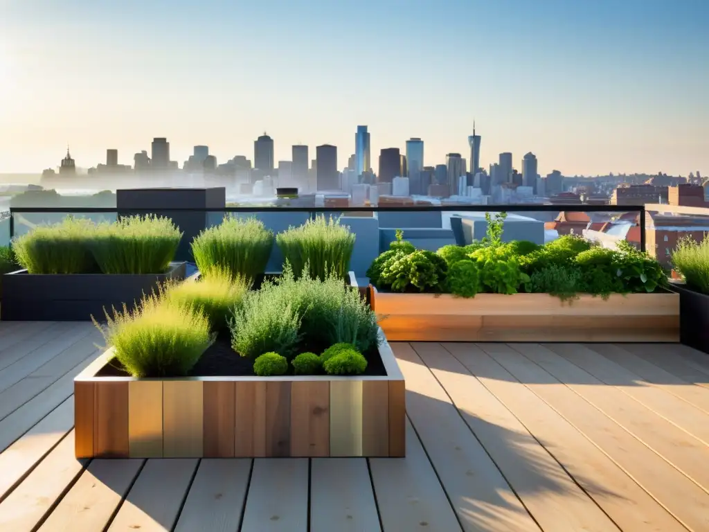 Jardín urbano sereno y armonioso con Feng Shui Un paraíso urbano armonioso y tranquilo con huerto en equilibrio Feng Shui para huerto urbano