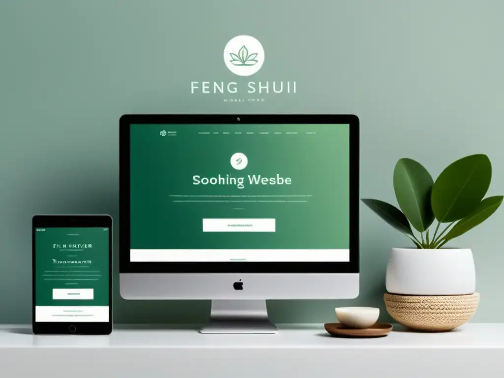 Patrones de Feng Shui en diseño web: Interfaz web moderna con equilibrio, armonía y tranquilidad, inspirada en la geometría sagrada y el Feng Shui