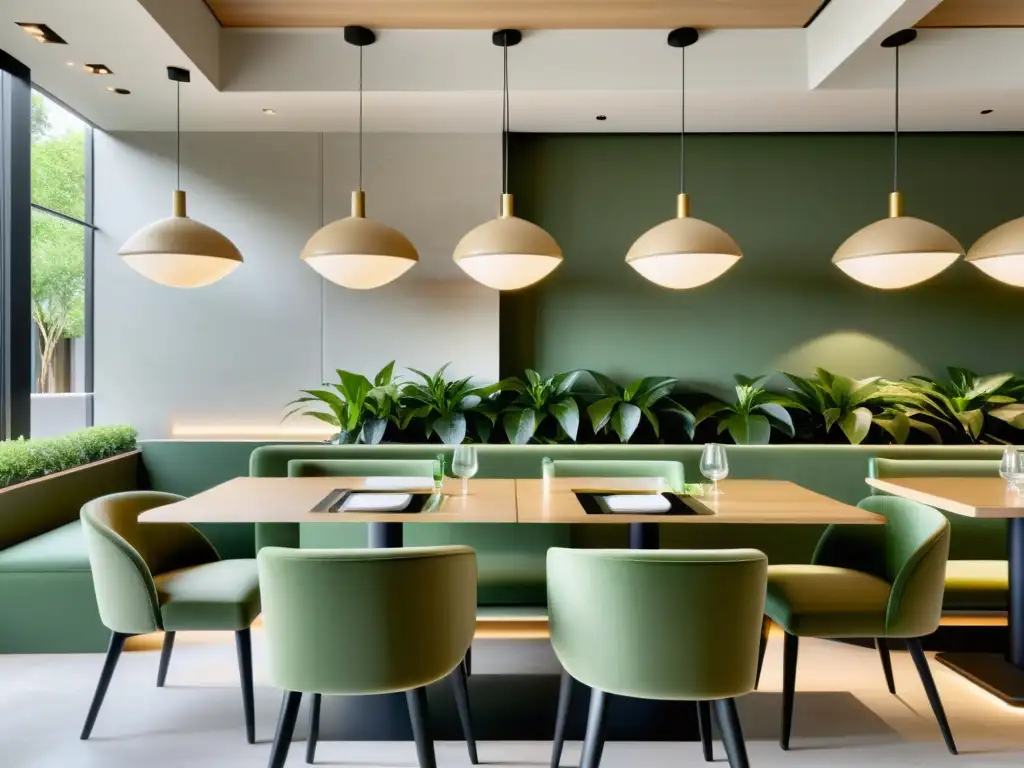 Un restaurante moderno diseñado con principios de Feng Shui, con equilibrio y armonía