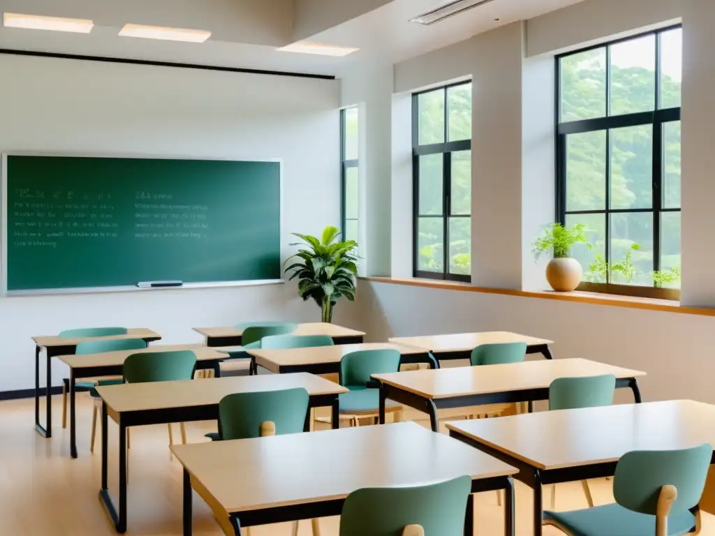 Salón minimalista con Feng Shui para reducir ansiedad escolar, decorado en tonos suaves y armonioso diseño, lleno de luz natural