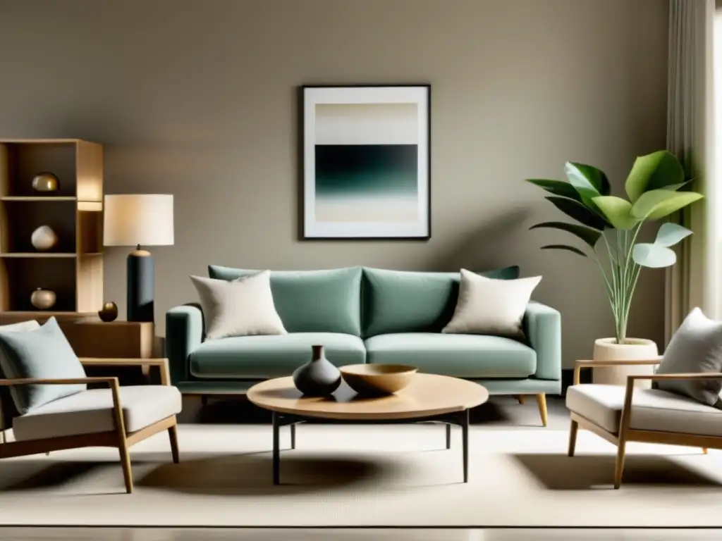 Salón minimalista con claves del Feng Shui para organizar