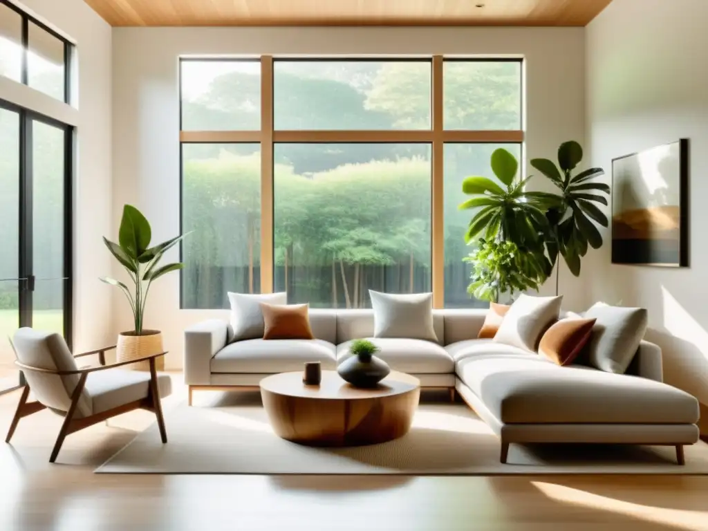 Un salón minimalista con Feng Shui y EcoDiseño del Hogar