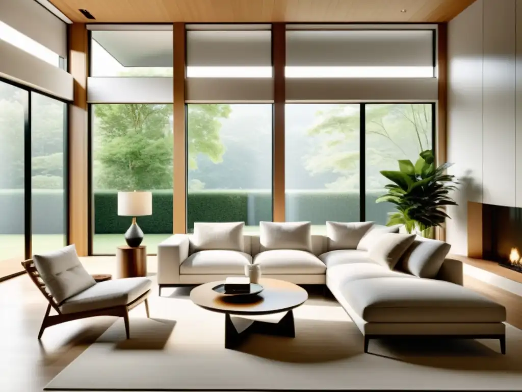 Salón minimalista con luz natural y armonía según consejos Feng Shui para armonía hogar