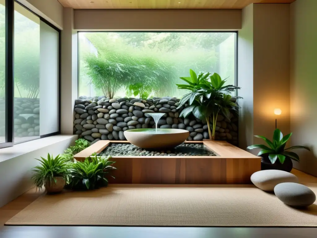 Tranquilo diseño ecohábitat: armonía Feng Shui para diseño ecohábitats con elementos naturales y luz suave