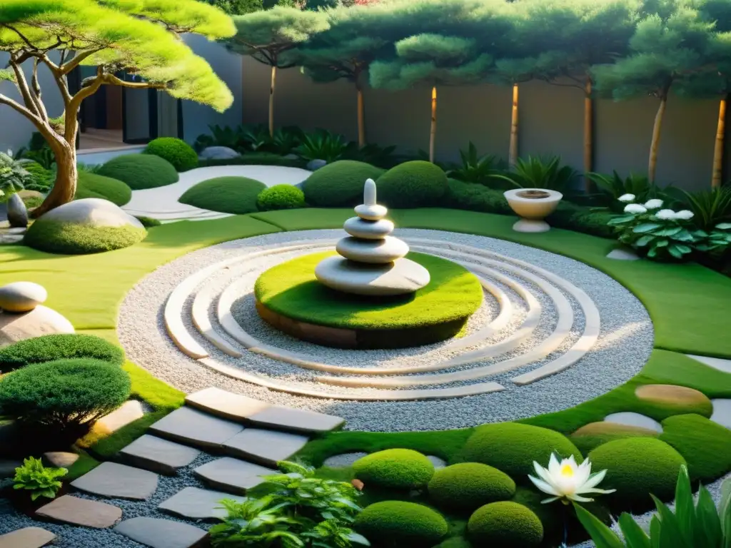 Un jardín tranquilo y equilibrado con técnicas de jardinería ecológica Feng Shui