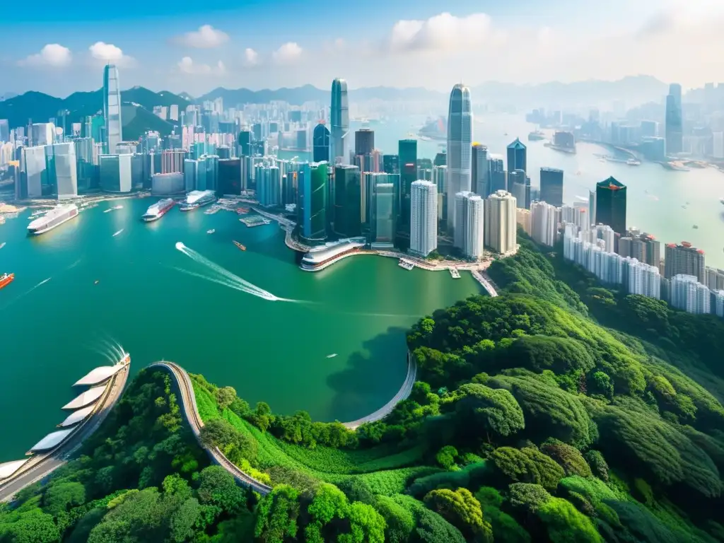 Vista aérea de Hong Kong, evolución del Feng Shui en la arquitectura urbana